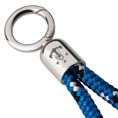 Lanyard Maat (Ø 8MM) S, cuerda AZUL-NEGRO-BLANCO