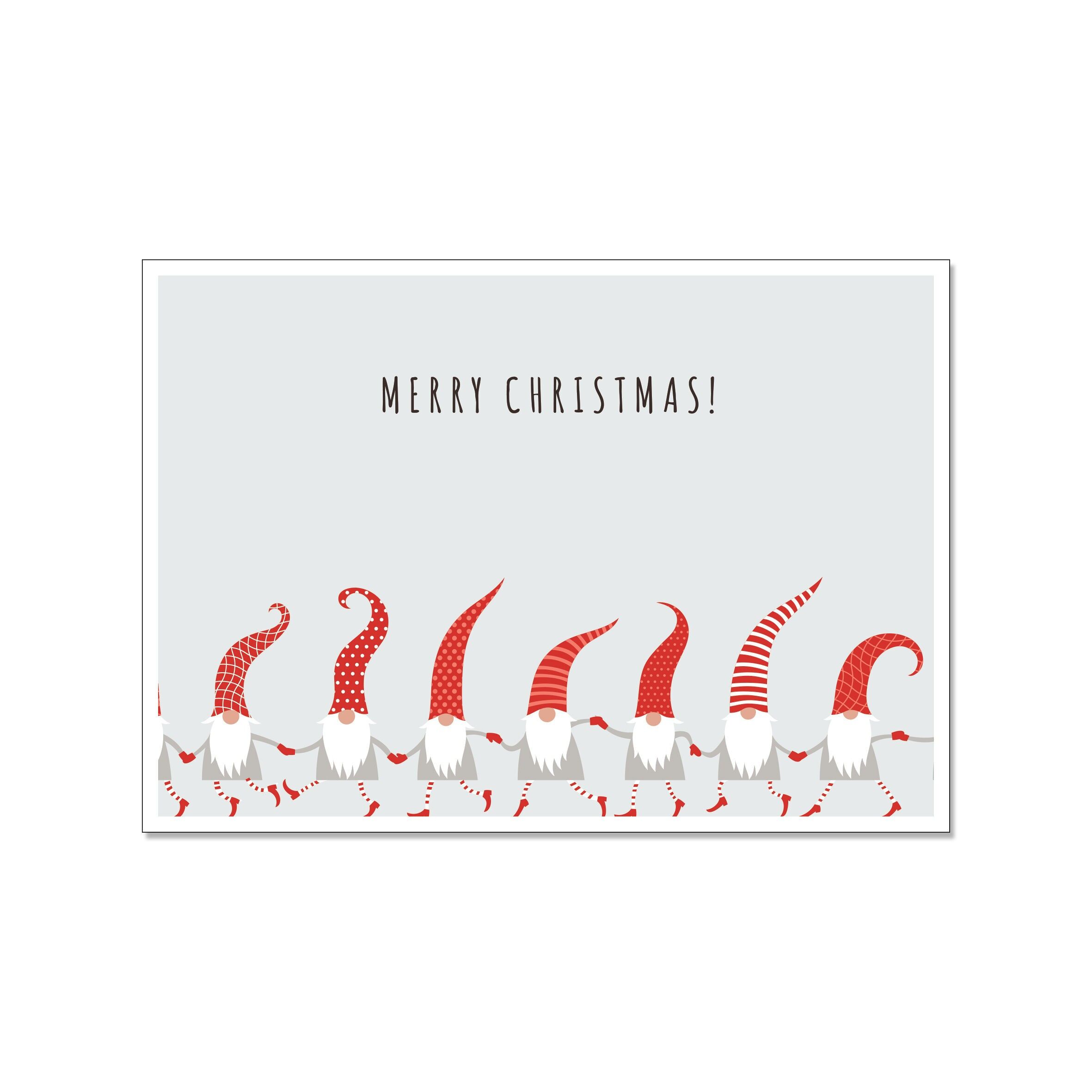 Postkarte quer, MERRY CHRISTMAS - ZWERGENPARADE