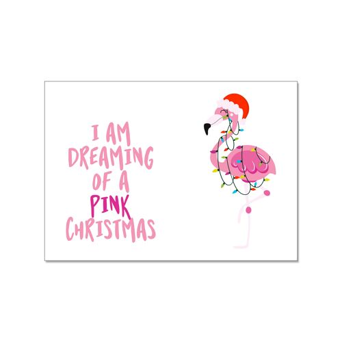 Postkarte quer, I AM DREAMING OF A PINK CHRISTMAS!