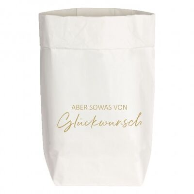 Paperbags Small weiss, ABER SOWAS VON Glückwunsch, gold