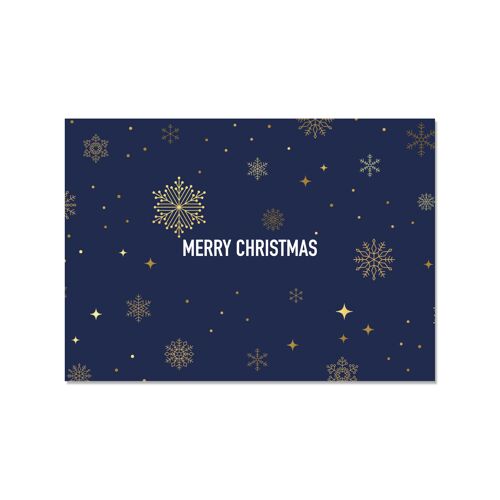 Postkarte quer, MERRY CHRISTMAS (BLUE NIGHT)