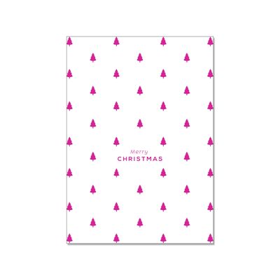 Cartolina alta, buon NATALE (rosa neon)