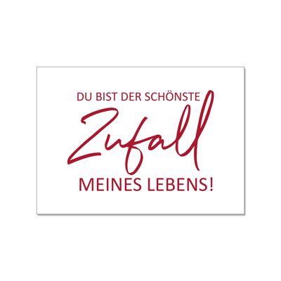 Postkarte quer, DU BIST DER SCHÖNSTE Zufall MEINES LEBENS!