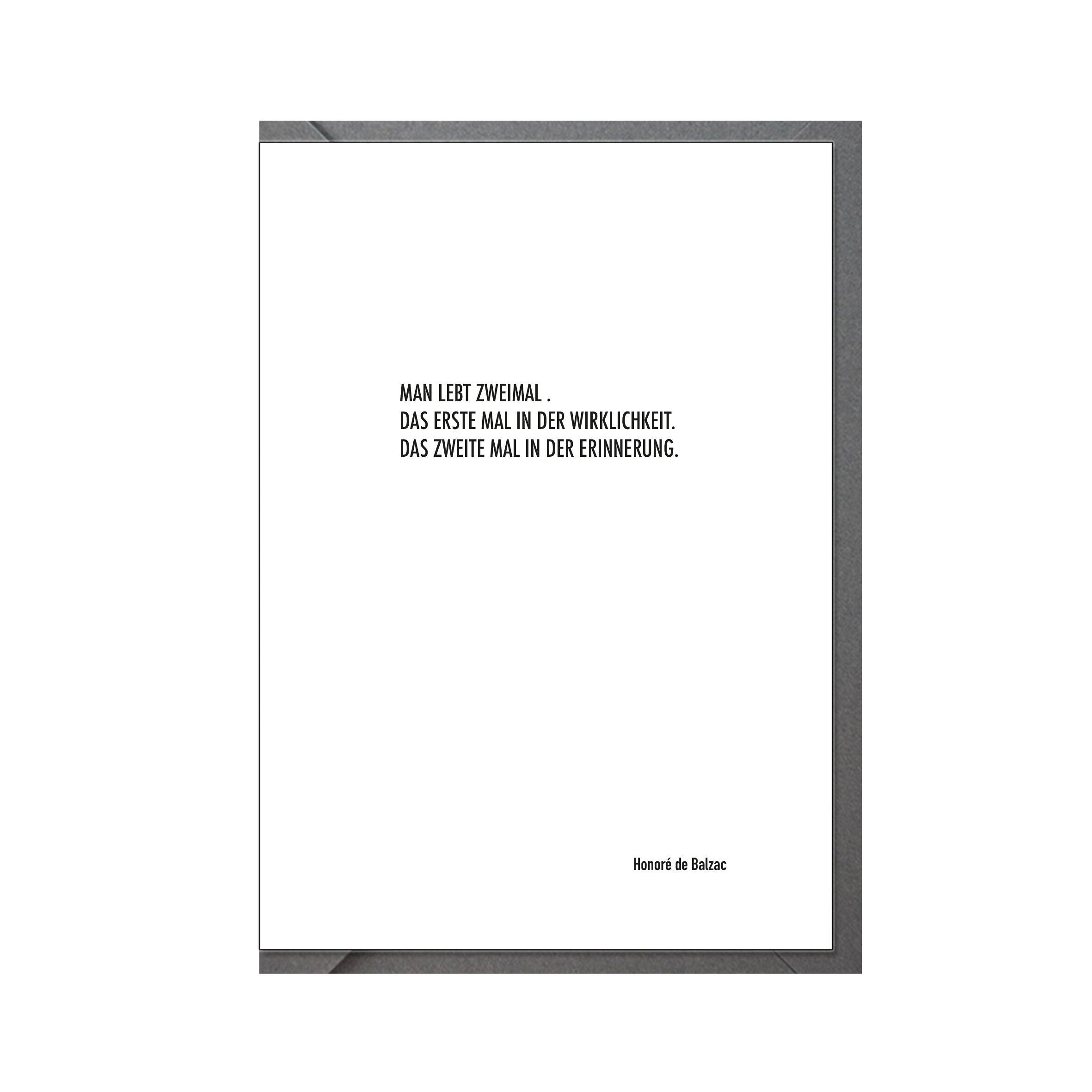 Carta piegata, VIVI DUE VOLTE. LA PRIMA VOLTA IN REALTA'. LA SECONDA VOLTA IN MEMORIA