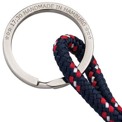 Nodo Portachiavi - BLU MARINO-ROSSO-BIANCO