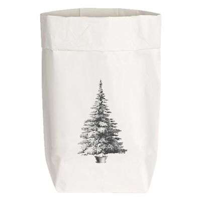 Paperbags Small white, CHRISTMAS TREE, grey