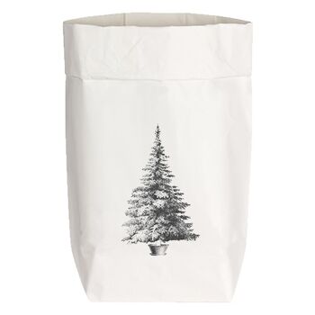 Sacs en papier Petit blanc, SAPIN DE NOËL, gris