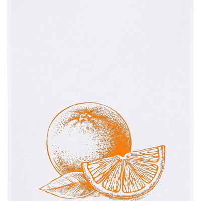 Tea towel white, ORANGE, neon orange