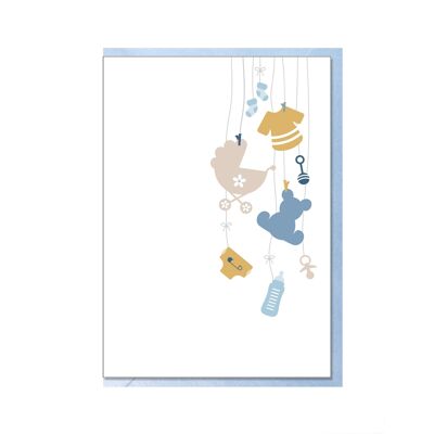 Carte pliante verticale bleu meuble