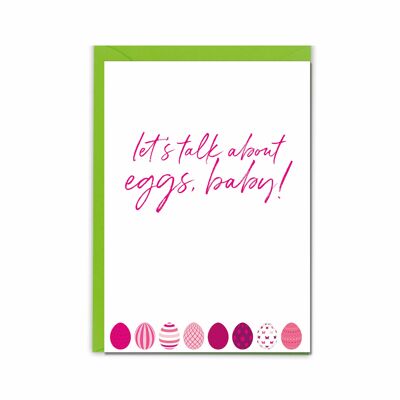 Folding card up, let's talk about eggs, baby!