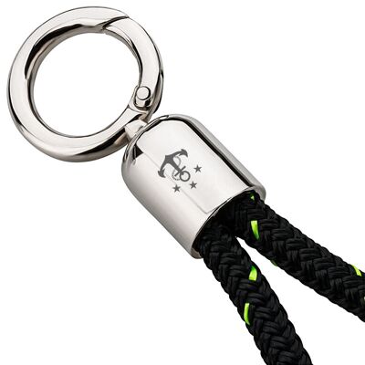 Lanyard Maat (Ø 8MM) S, cuerda NEGRO-VERDE SEÑAL