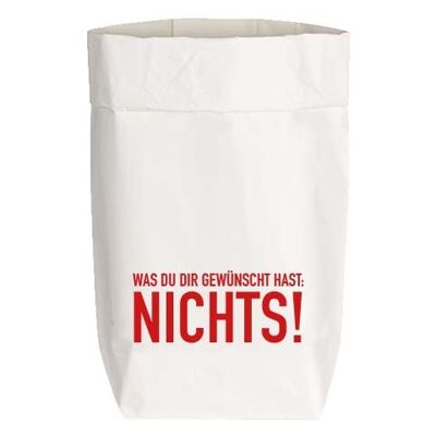 Paperbags Small weiss, Was du dir gewünscht hast: NICHTS, rot