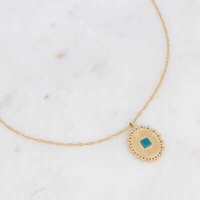 Golden Abigail necklace with Apatite stone