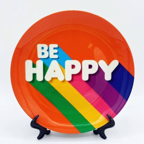 10 Inch Plate, Be Happy by Ania Wieclaw
