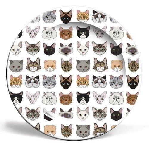 10 inch plate, cats by kitty & rex designs