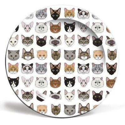 PLATO DE 10 PULGADAS, GATOS DE KITTY & REX DESIGNS