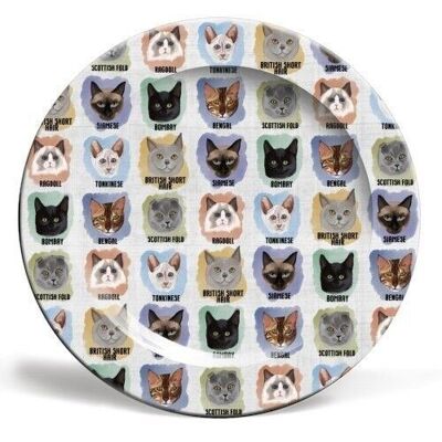 10 inch plate, cats! by sarah leeves