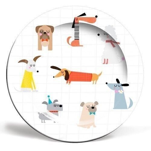 10 inch plate, dashing dogs by nichola cowdery