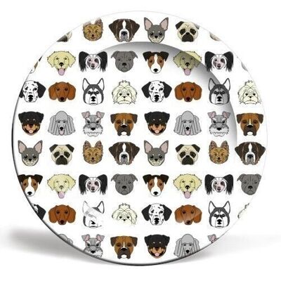 ASSIETTE 10 POUCES, CHIENS PAR KITTY & REX DESIGNS