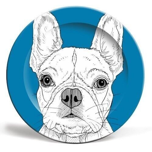 10 inch plate, french bulldog portrait by adam regester