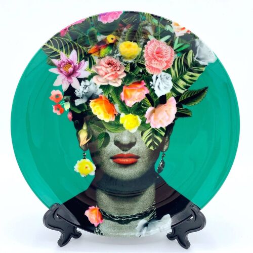 10 inch plate, frida floral (green) by desirée feldmann