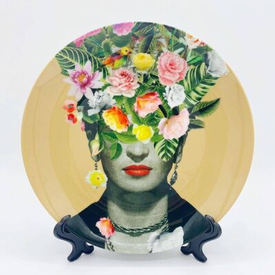 Assiette 25 cm, Frida Floral (orange) par Desirée Feldmann