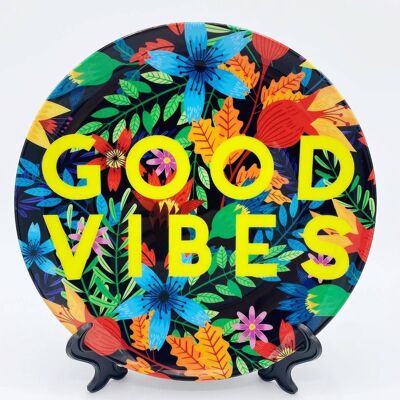 10 Inch Plate, Good Vibes Flowers by the 13 Prints