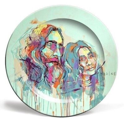 10 inch plate, imagine by laura selevos