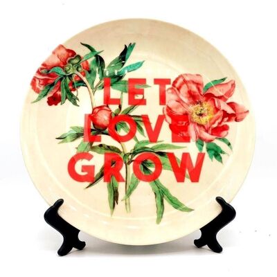 10 Inch Plate, Let Love Grow by the 13 Prints