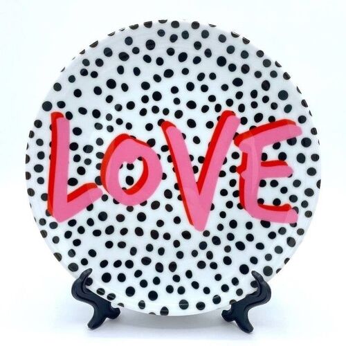 10 Inch Plate, Love Polka Dot by the 13 Prints