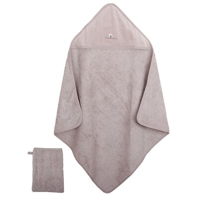 Cape de bain+Gant 75x75 cm Taupe