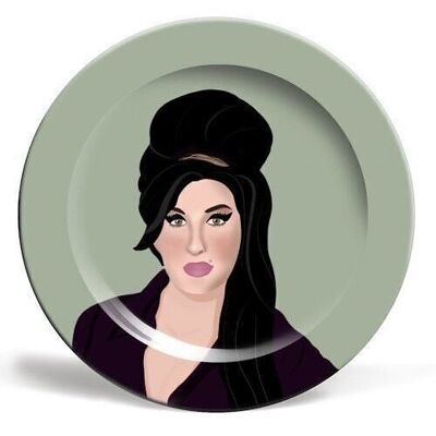 6 inch plate, amy winehouse by rock and rose creative
