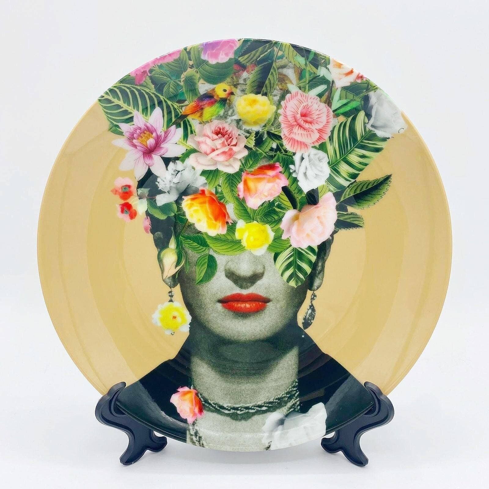 6 Inch Plate, Frida Floral (orange) by Desirée Feldmann