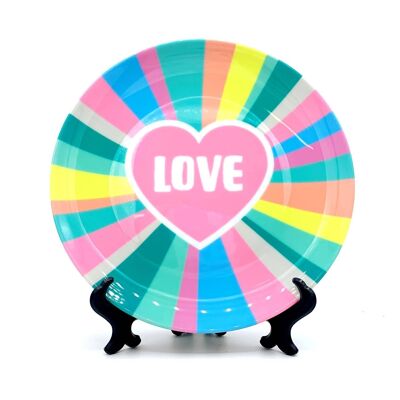 6 Inch Plate, Love Colour Burst by Adam Regester