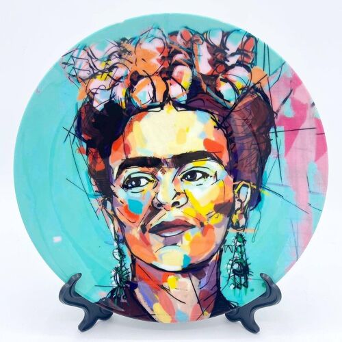 6 Inch Plate, Sassy Frida by Laura Selevos