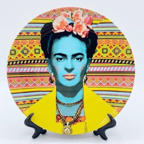 8 Inch Plate, Frida - Colourful by Wallace Elizabeth