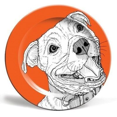 PLATO DE 8 PULGADAS, RETRATO DE PERRO STAFFORDSHIRE BULL TERRIER