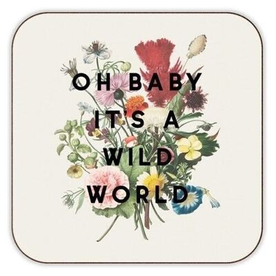 Posavasos, Oh Baby It's a Wild World by the 13 Prints Cork