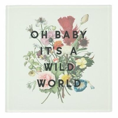 Coasters, Oh Baby It's a Wild World by the 13 Prints Glass