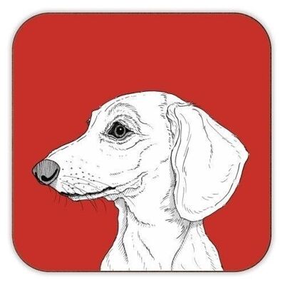 COASTERS, SMOOTH HAIRED DACHSHUND PORTRAIT BY ADAM REGESTER Cork