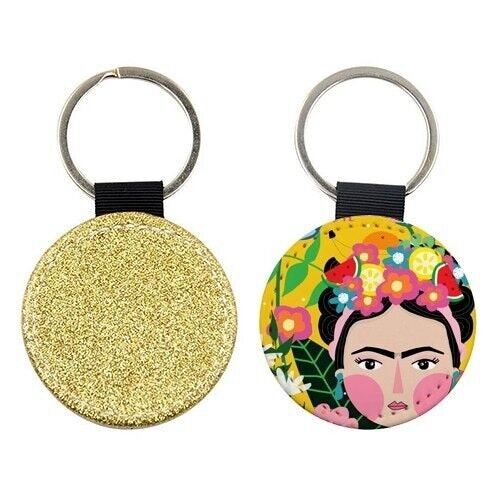 KEYRINGS, FRIDA LOVES FLOWERS BY NICHOLA COWDERY Silver