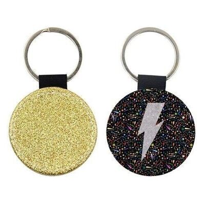 KEYRINGS, LIGHTNING BOLT BY PEARL & CLOVER Gold