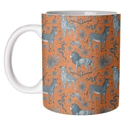 Mugs, Exotic Jungle Animal Print - Lions, Zebras & Tigers