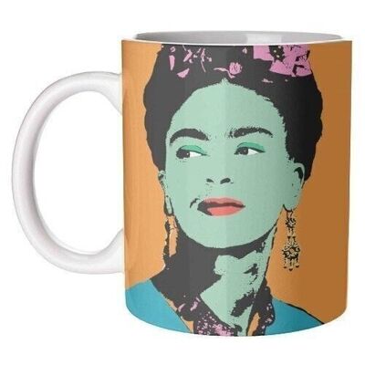Mugs, Frida - Orange, Green & Pink by Wallace Elizabeth