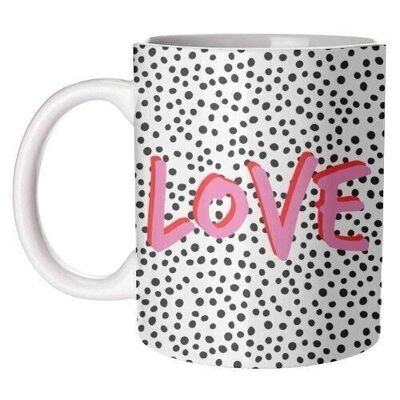 Mugs, Love Polka Dot by the 13 Prints