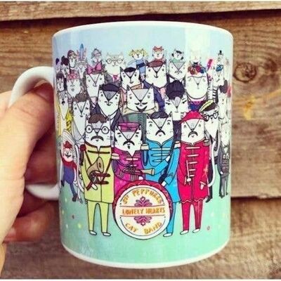 Mugs, sgt. peppurrs lonely hearts cat band
