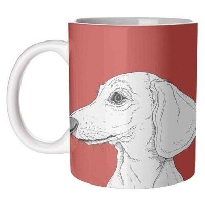 Mugs, smooth haired dachshund portrait by adam regester