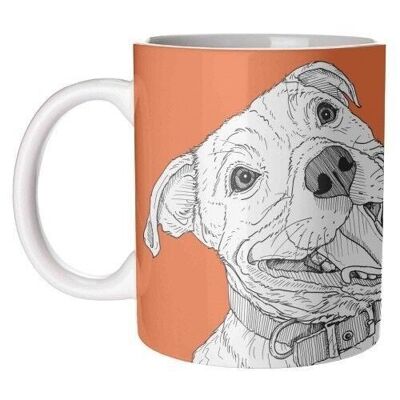 TAZAS, RETRATO DE PERRO STAFFORDSHIRE BULL TERRIER