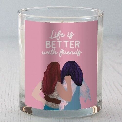 SCENTED CANDLES, LIFE IS BETTER WITH FRIENDS BY GIDDY KIPPER Lime Basil & Mandarin