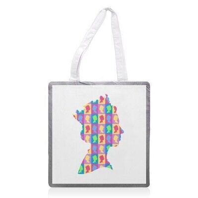 TOTE BAGS, LE PORTRAIT SILHOUETTE DE LA REINE PAR ADAM REGESTER